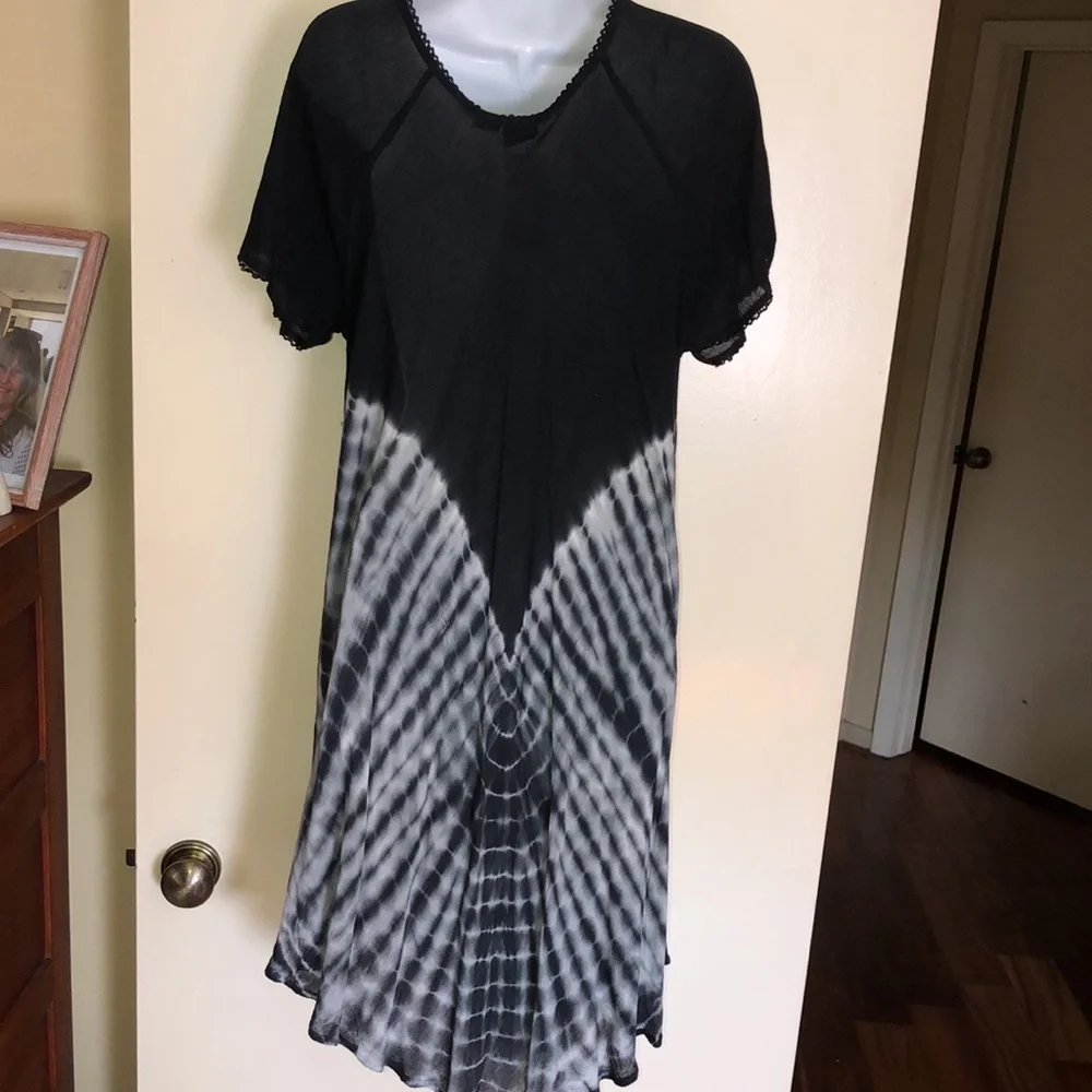 Tie Dye Black and White Dress.  NWT - Picture 5 of 7